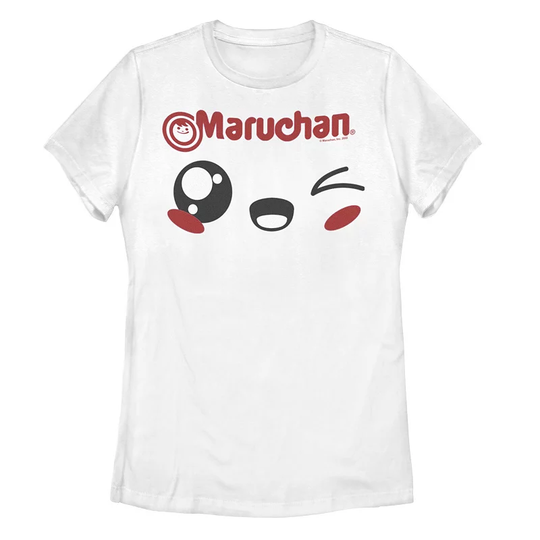 Juniors' Maruchan Winking Chibi Face Graphic Tee, Women's, Size: Large, White