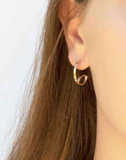 Minimalist Hoop Earrings, 14K Solid Gold Minimal Dainty Hoops, Yellow Open Gift For Her