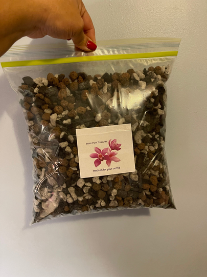 Media For Orchids Of All Genera, Medium Orchid Mixture, Supply Blend, Premium Mix. A Gallon Bag Filled With Media