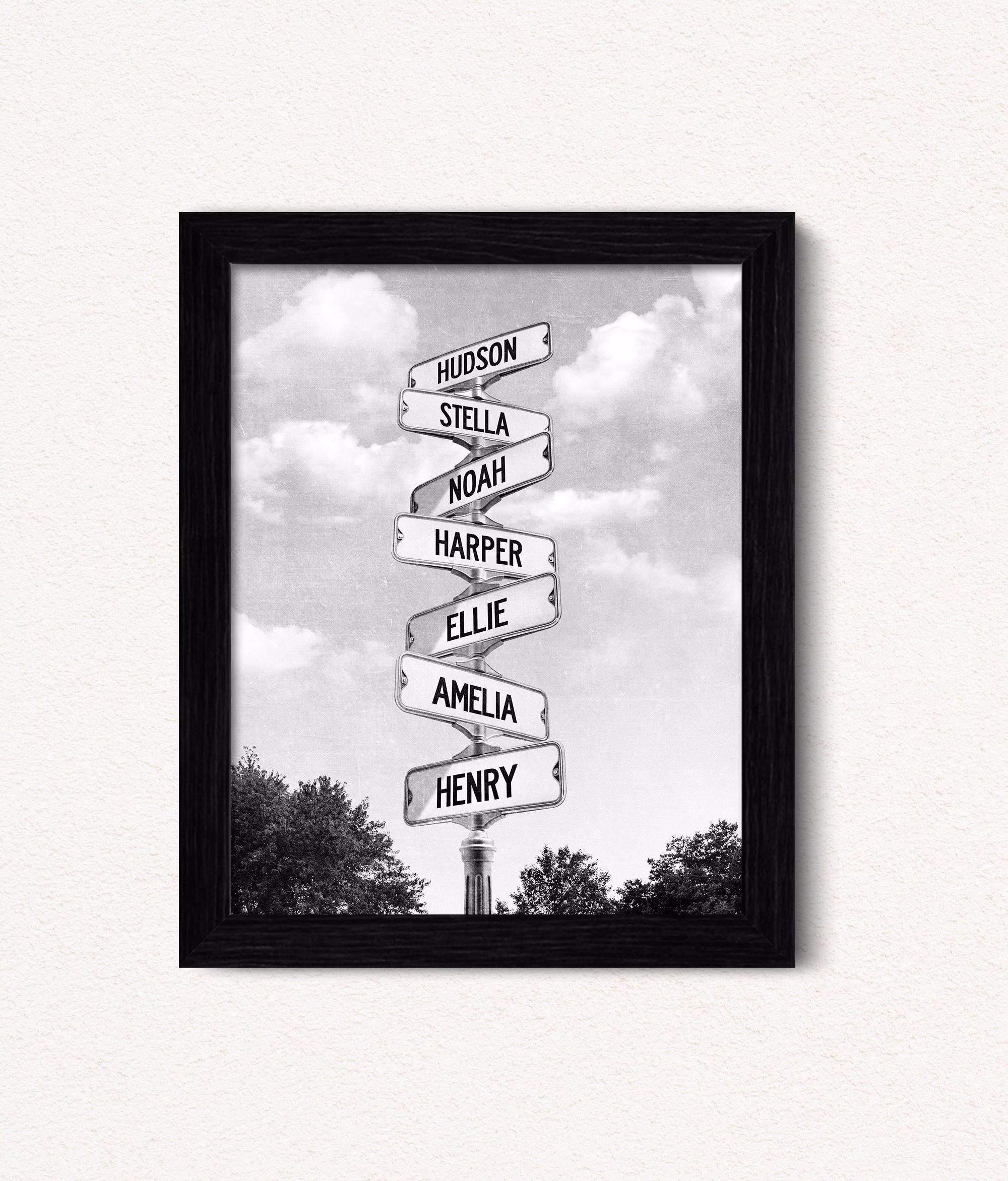 Custom Family Sign Post Grandparents, Grandchildren Names Sign, Blended Kids Street Great Grandma Gift, Mothers Day