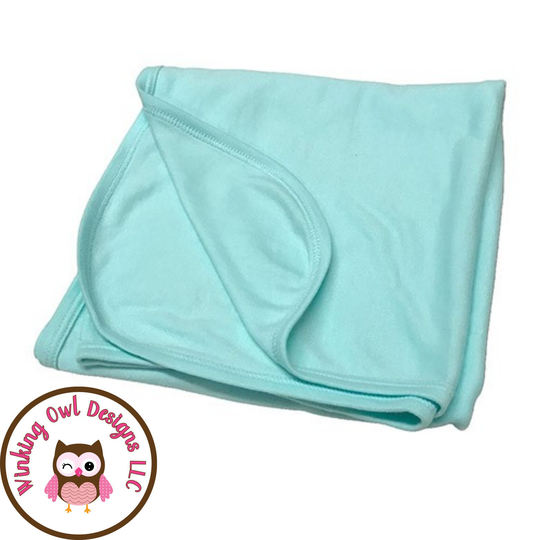 Sublimation Blanks - Poly/Cotton Blend 65/35% Infant Baby Receiving Blanket 30"x40" Mint