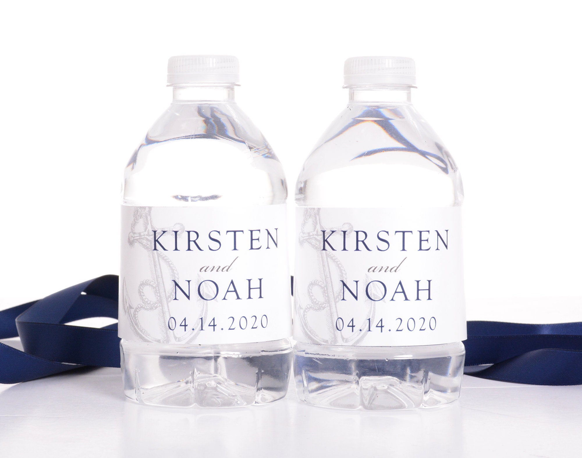 Nautical Wedding Stickers, Waterproof Bottle Labels, Anchor Water Wraps, Custom Reception Decorations - #wdiw-338