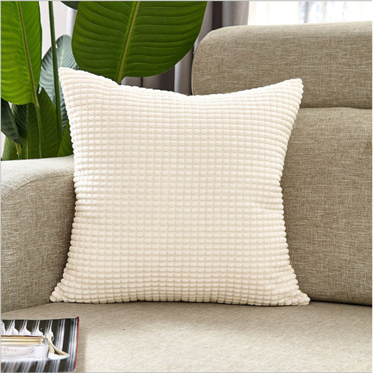 Cable-knit Polyester Blend soft feeling Pillow Covers 20''x20'' (Without Inserts) - white