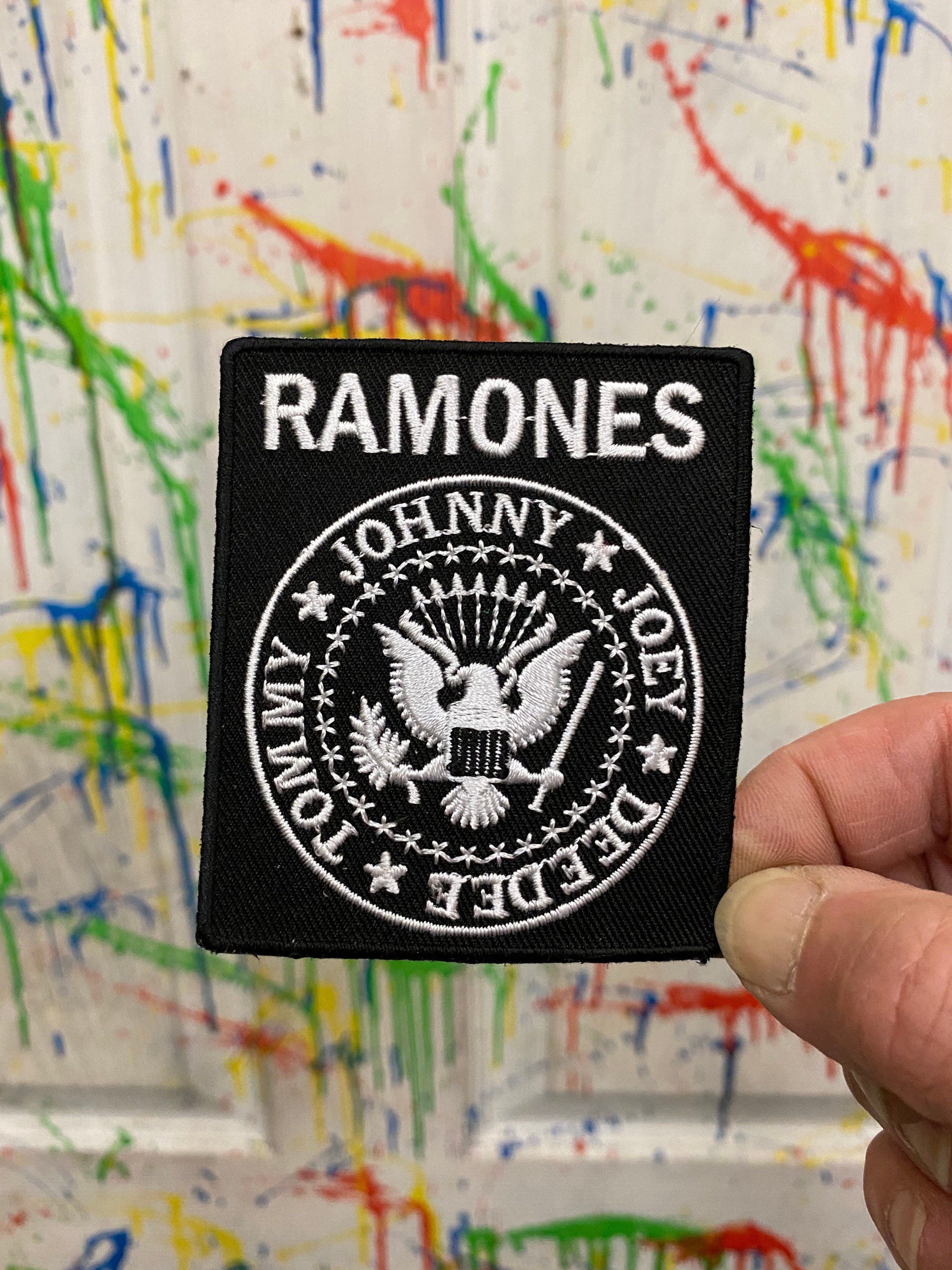 Ramone Iron On Patch Black With Eagle