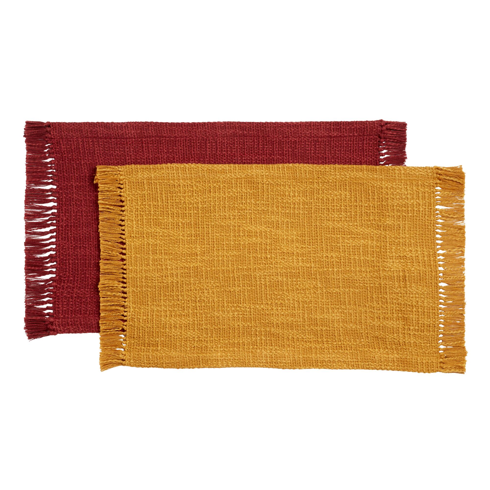 Woven Cotton Deven Placemat Set of 4: Gold by World Market