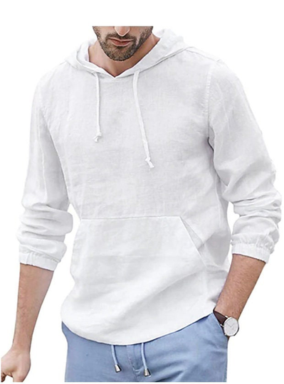 Men Cotton Blend Summer Beach Ultra Lightweight Long Sleeve Shirt, Linen Henley, Men Shirt