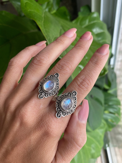 Moonstone Ring, Silver Ring