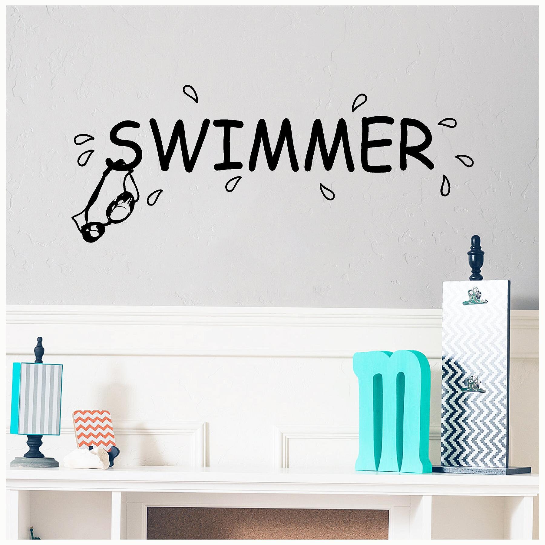 Swimmer Decal Wall Saying Vinyl Lettering