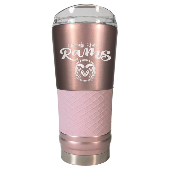 Colorado State Rams 24-Ounce Draft Rose Gold Tumbler, Pink