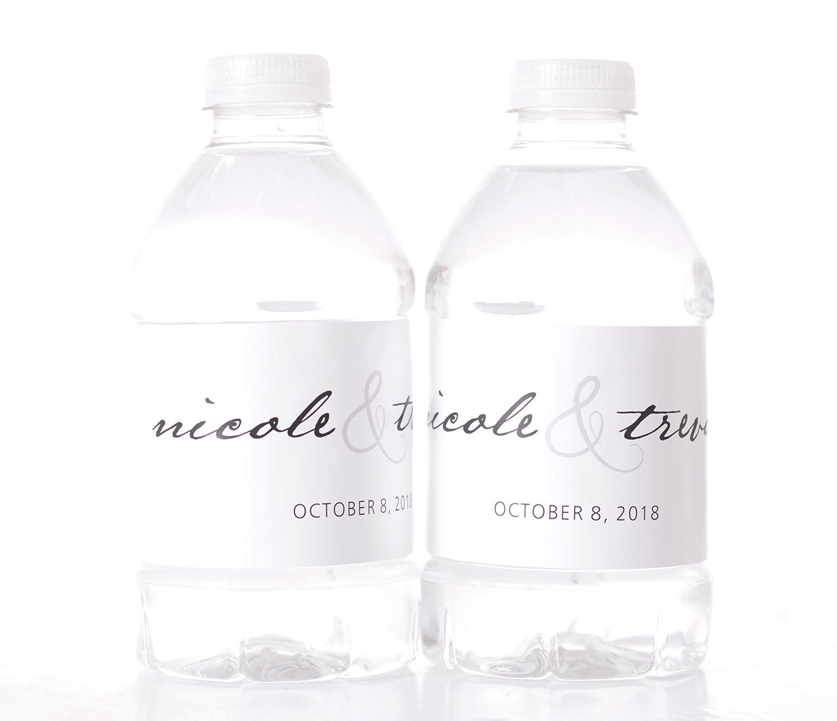 Calligraphy Wedding Water Bottle Labels - Favors Need A Different Quantity? Click On The Choose Total Tab To See All Pricing"