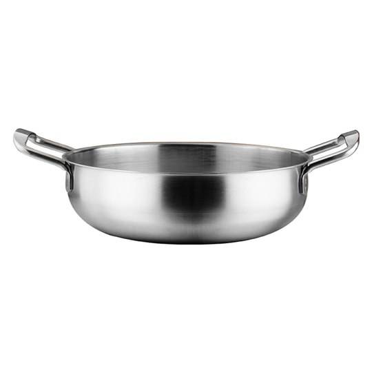 Nonstick Non-coating Seafood Stainless Steel Fry Grill Pan Griddles Tableware - silver