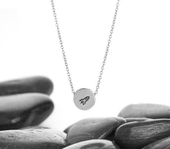Rocket Necklace, Jewelry, Space Charm, Spaceship, Space, Ship, Sterling Silver, Astronomy, Spaceship Jewelry