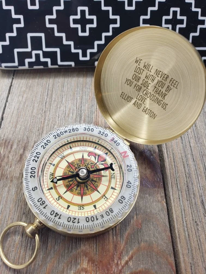 Bonus Dad Compass, Never Feel Lost, Choosing Us, Step Dad, Blended Family, Camping, Working Compass, Father's Day Gift, Christmas, Gift