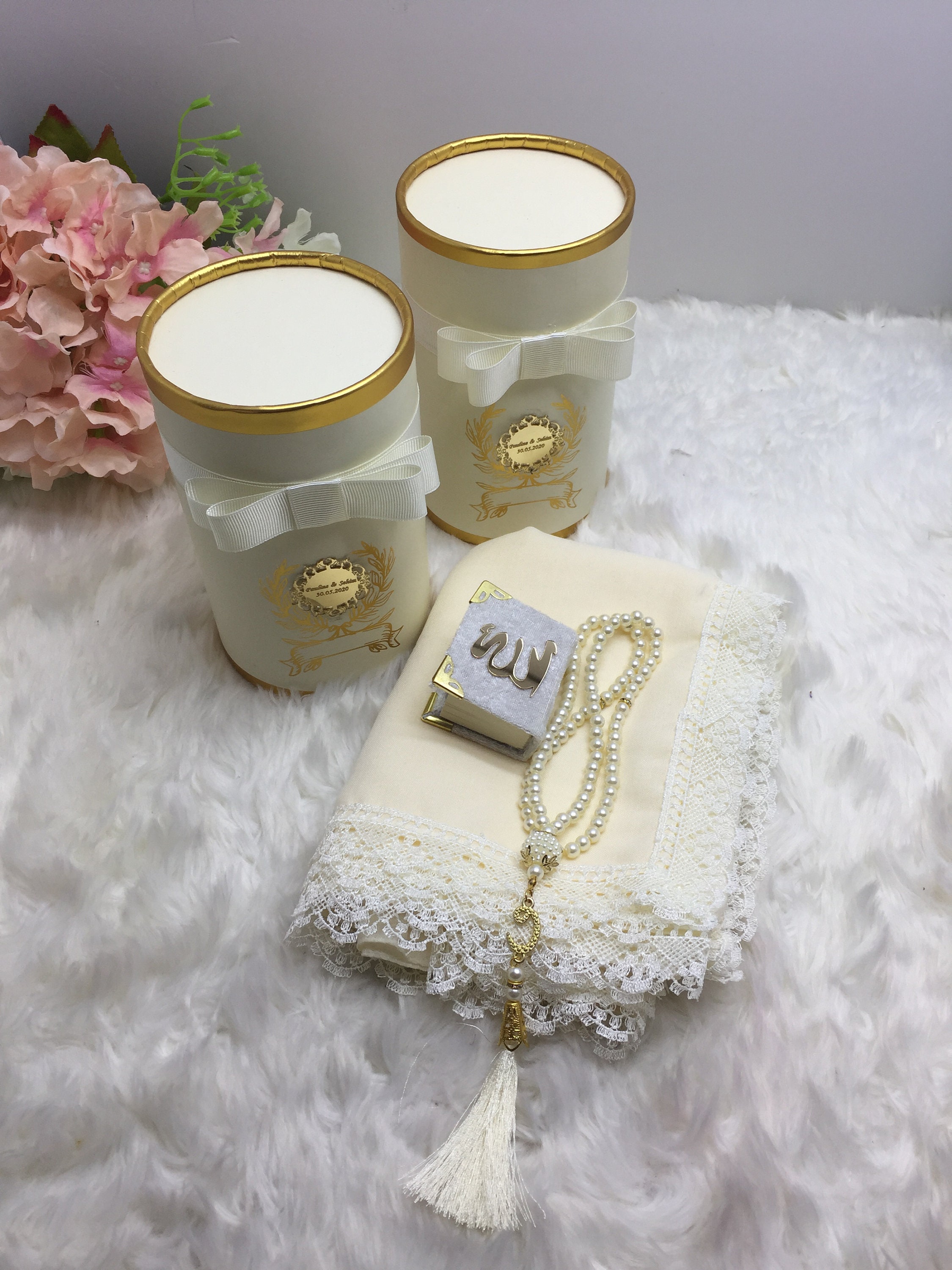 Ramadan Gift Set, Hijab Yaseen, Headscarf, Tasbeeh Veil, Mantilla, Rosary Favors, Eid Mubarak Favors