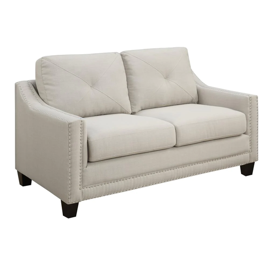 Picket House Furnishings Mauldin Modern Taupe Polyester/Blend Loveseat in Gray | UMO086201