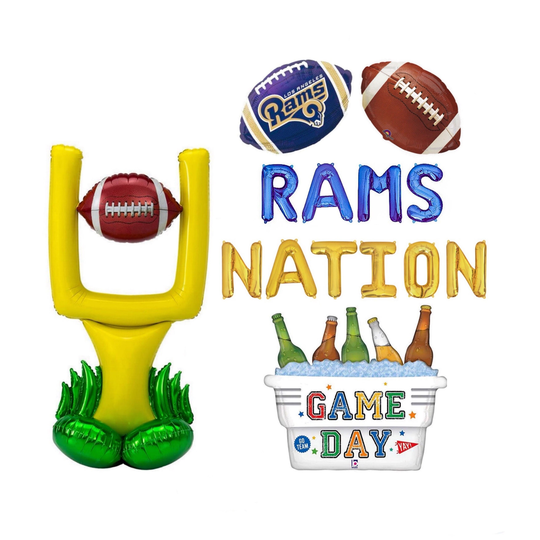 Rams Nation La Decorations Super Bowl 2022 Party Balloon Banner Superbowl Decor Los Angeles Football