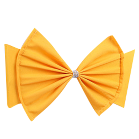 Sash Bow Elastic All Matched Blend Fabric Reception Event Universal Chair Cover Back Tie Wedding Supplies - yellow