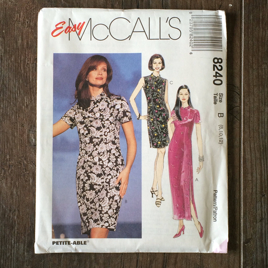 Misses Easy Semi Fitted Dress Pattern, Petite Able, Mccalls 8240, Cut