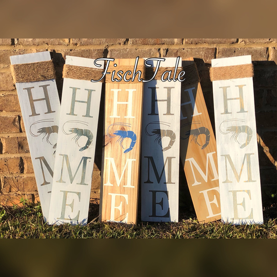 Shrimp Home Sign - Welcome Sign With Wooden Home Wooden Beach Seafood