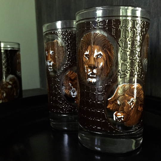 Lion Glasses Safari Swanky Swigs Tiger Ram Drinking