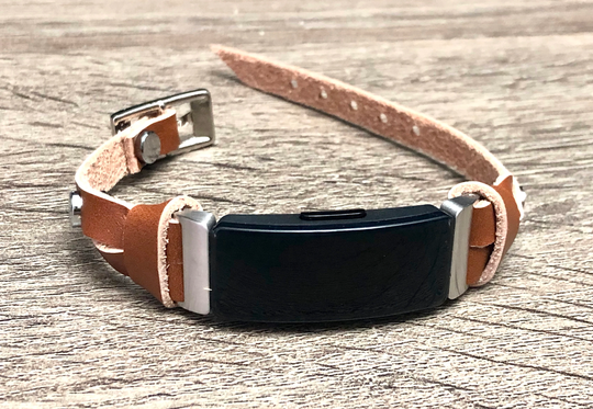 Genuine Leather Fitbit Inspire Strap, Bronze Slim Hr Bracelet, Brown Strap Wristband, Jewelry