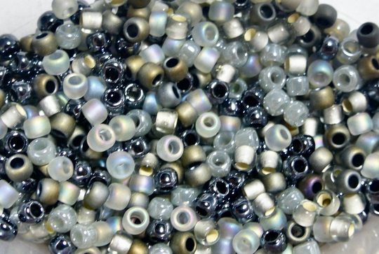 Designer Blend Of 8/0 Toho Glass Seed Beads in "Gray Flannel"