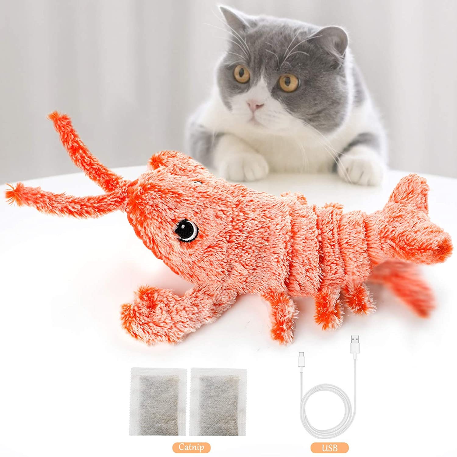 Red Crawfish Lobster Moving Realistic Flopping Seafood Boil Party Decoration Stuffed Animal Toy Electric Plush