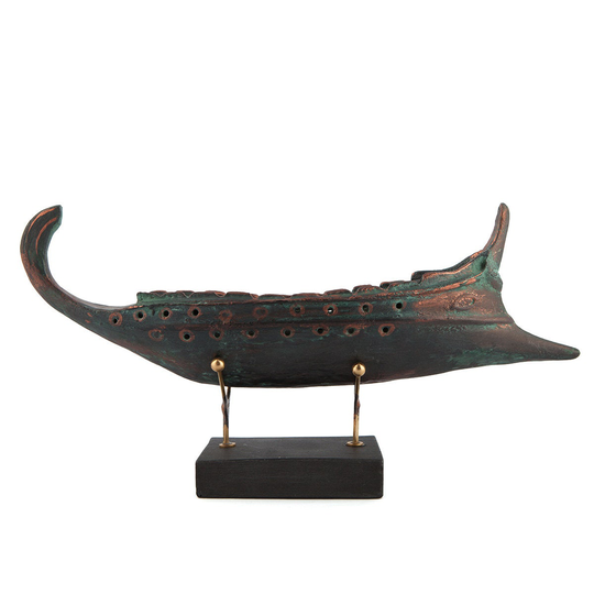 Ancient Greek Trireme Ship Model - Brass Deco Handmade, Hand Painted