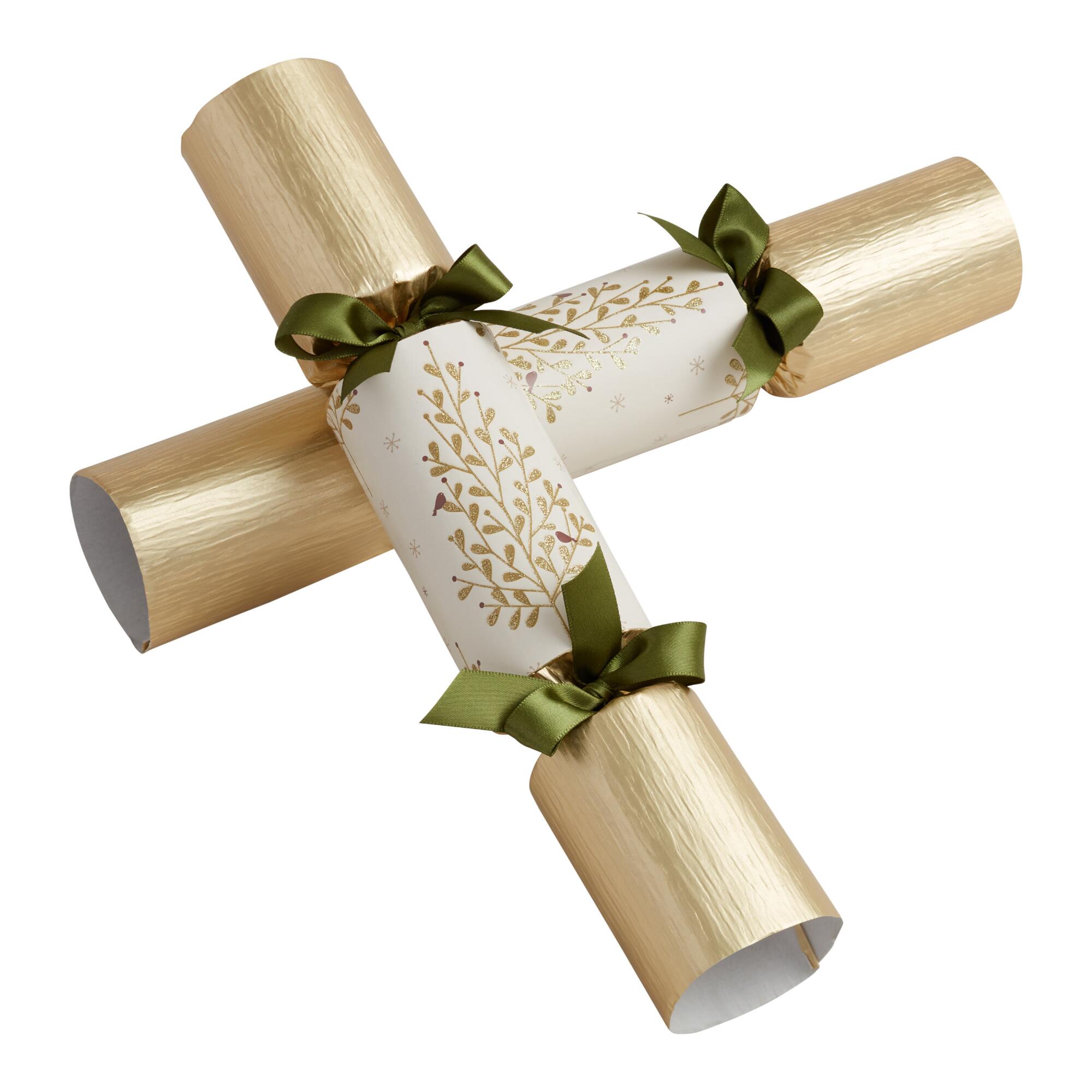 Large Gold Botanical Tree Crackers 6 Count: Multi - Paper by World Market