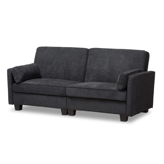 Baxton Studio Felicity Modern Charcoal Polyester/Blend Sofa in Gray | 146-8971-LW