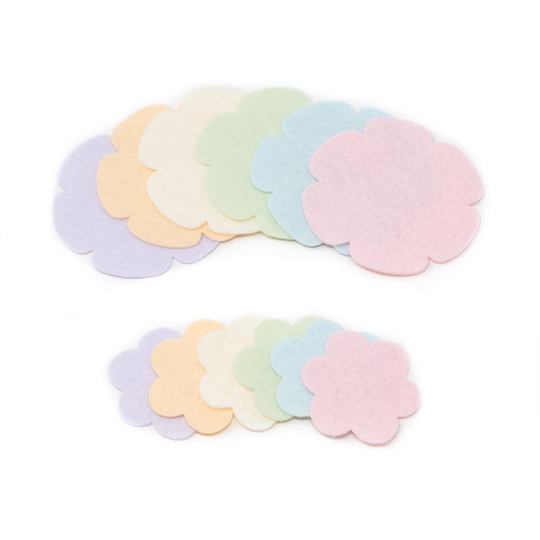 24 Grace Wool Blend Felt Die Cut Applique Flowers - Sweet Dreams Colors