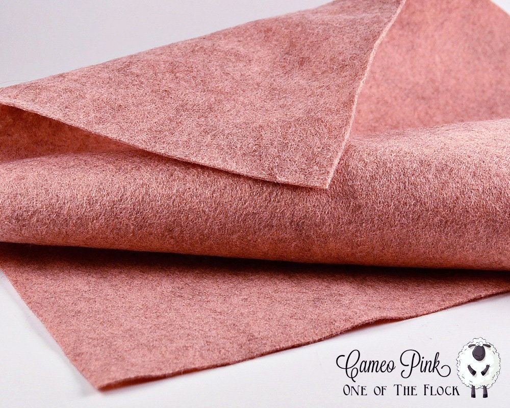 Cameo Pink Wool Felt, Merino Blend Felt Yardage, Fabric, Pink Yardage