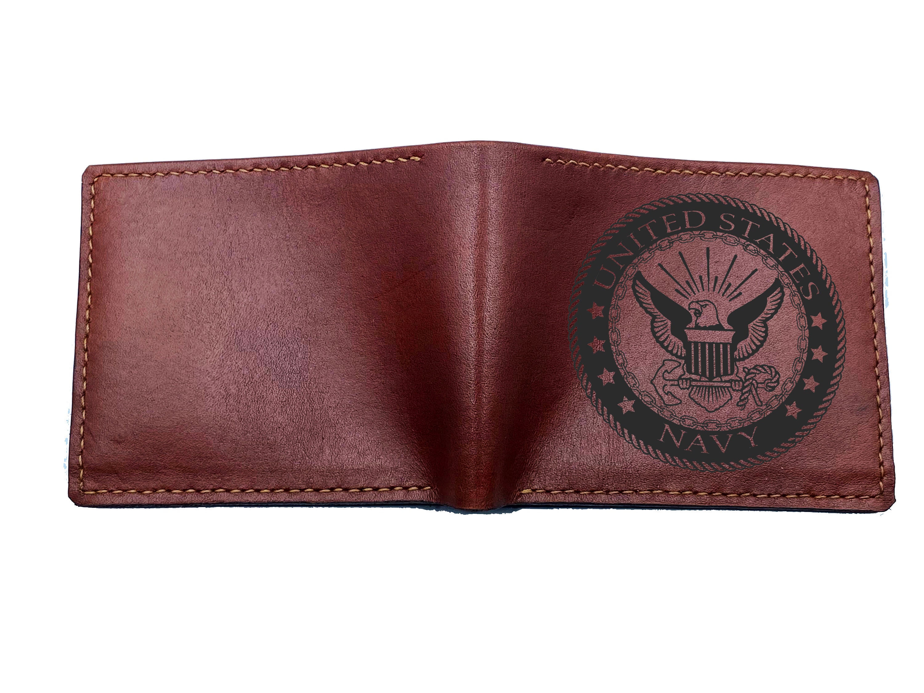 United States Navy Wallet, Us Logo Leather Handmade Men Marine Service Gift Idea, Personalized For Him, Dad