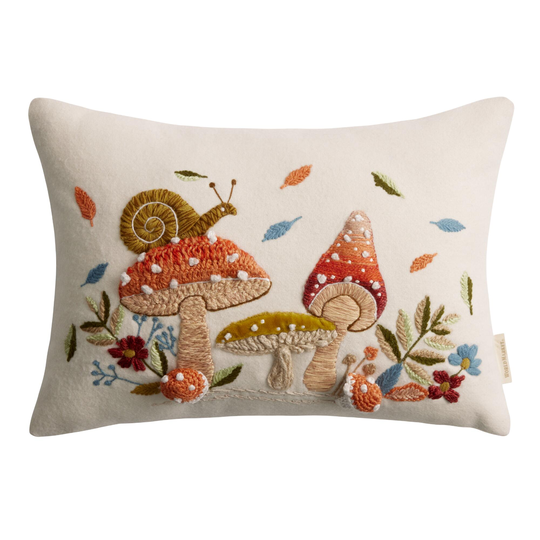 Embroidered Mushroom Lumbar Pillow by World Market