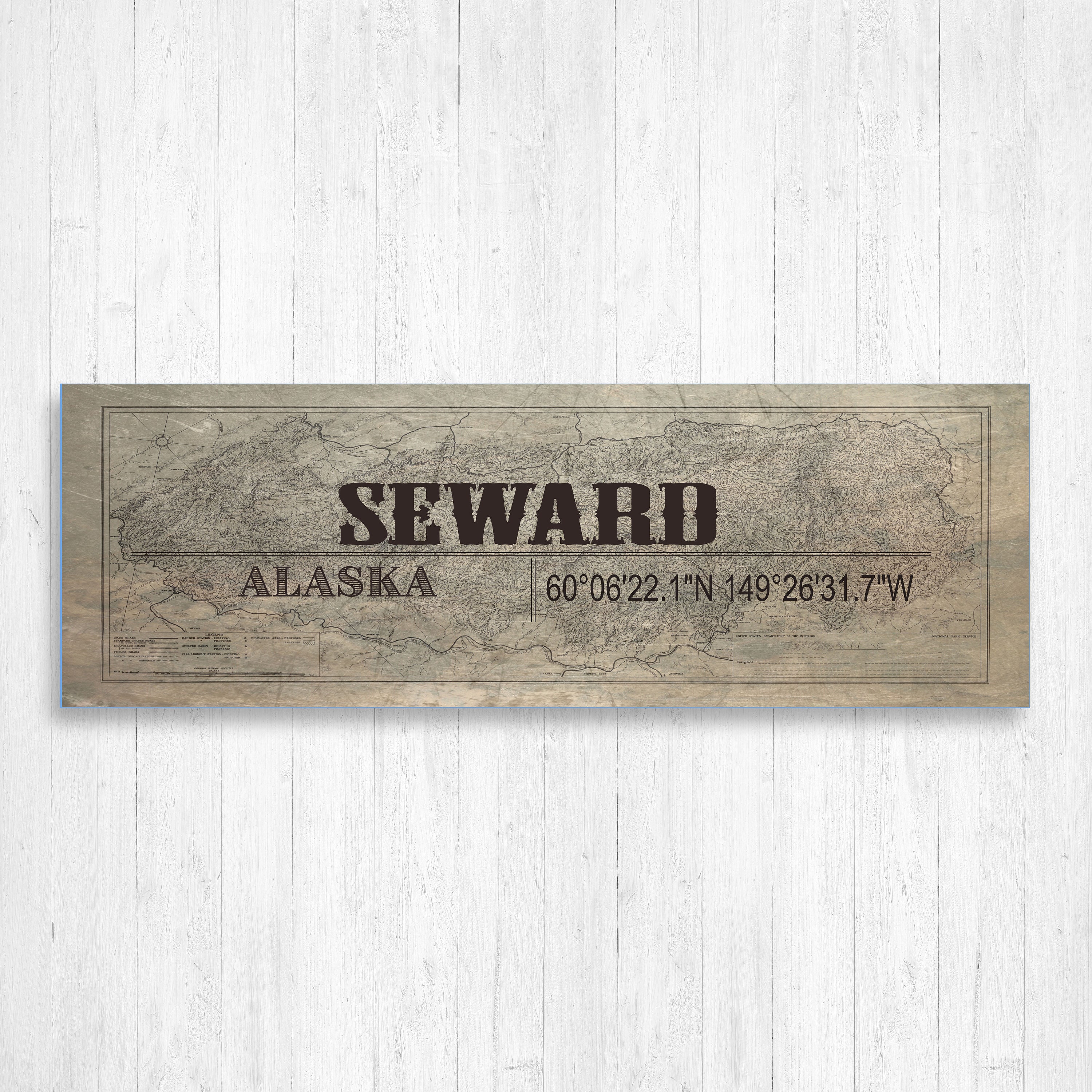 Seward Alaska Mountain Town Canvas By Printed Marketplace
