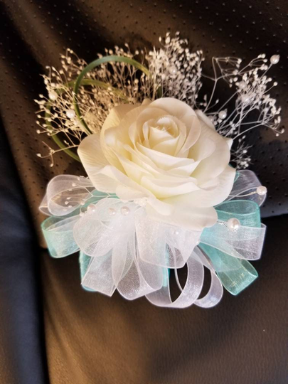 Real Touch Rose Wrsit Corsage, Wristlet, For Prom, Bridesmaids, Pink Rose, White, Champagne, Orange, Coral Babys Breath
