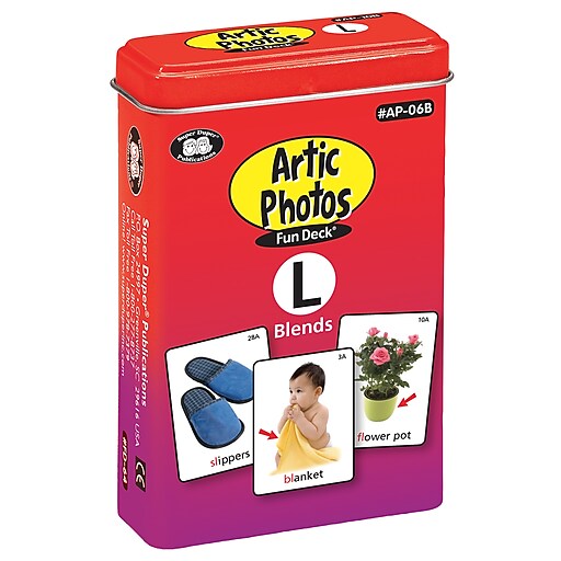 Super Duper Publications Articulation Photos Fun Deck, L Blends Sounds, New Color Photos, Tin (AP06B)