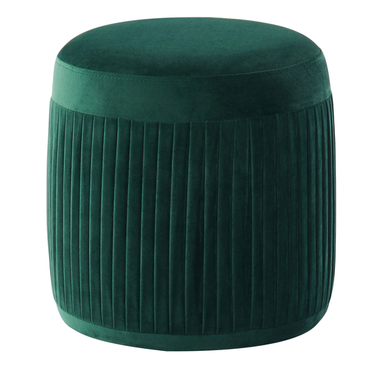 Furniture of America Findry Modern Green Polyester/Polyester Blend Round Ottoman | IDF-OT5664GR