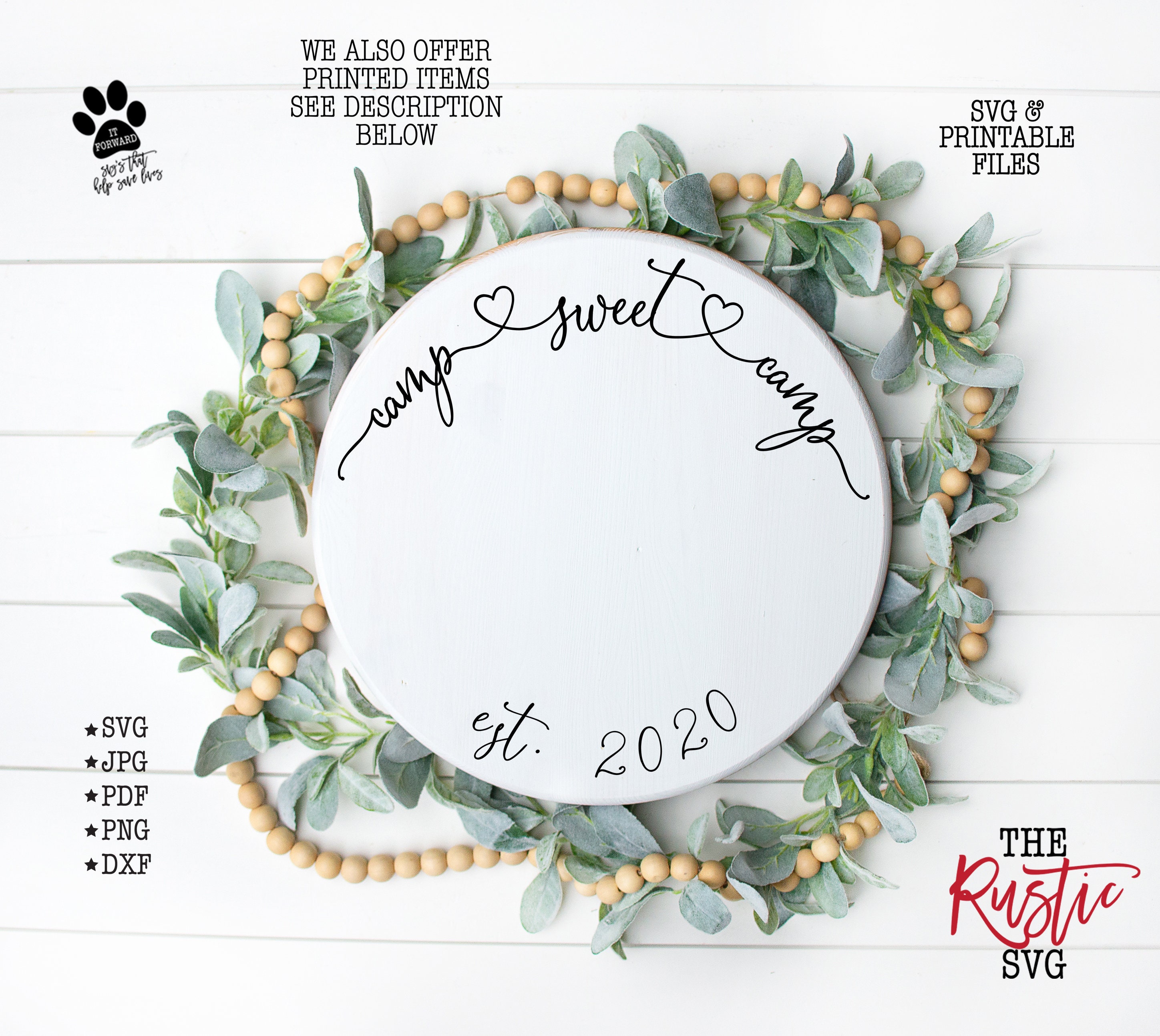 Camp Sweet Camp, Svg, Sign, Wooden Circle Name Established Date Wood 027