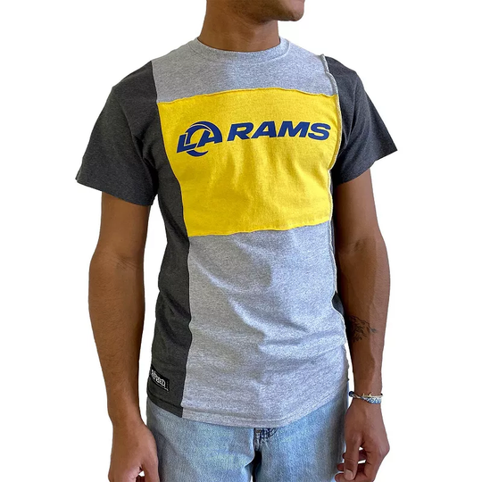 Men's Refried Apparel Heather Gray Los Angeles Rams Sustainable Split T-Shirt, Size: XL, Grey