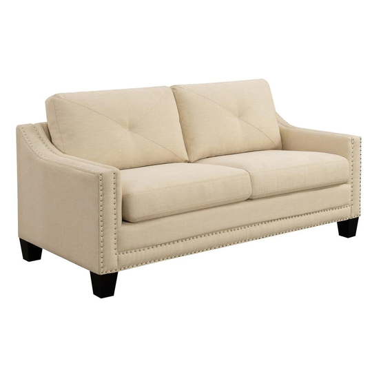 Picket House Furnishings Mauldin Modern Natural Polyester/Blend Loveseat in Off-White | UMO082200E
