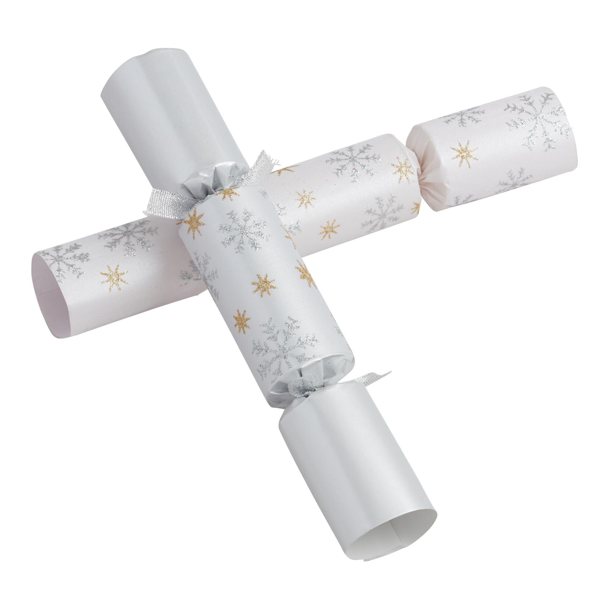 Medium Silver and Gold Snowflake Crackers 12 Count: Multi - Paper by World Market