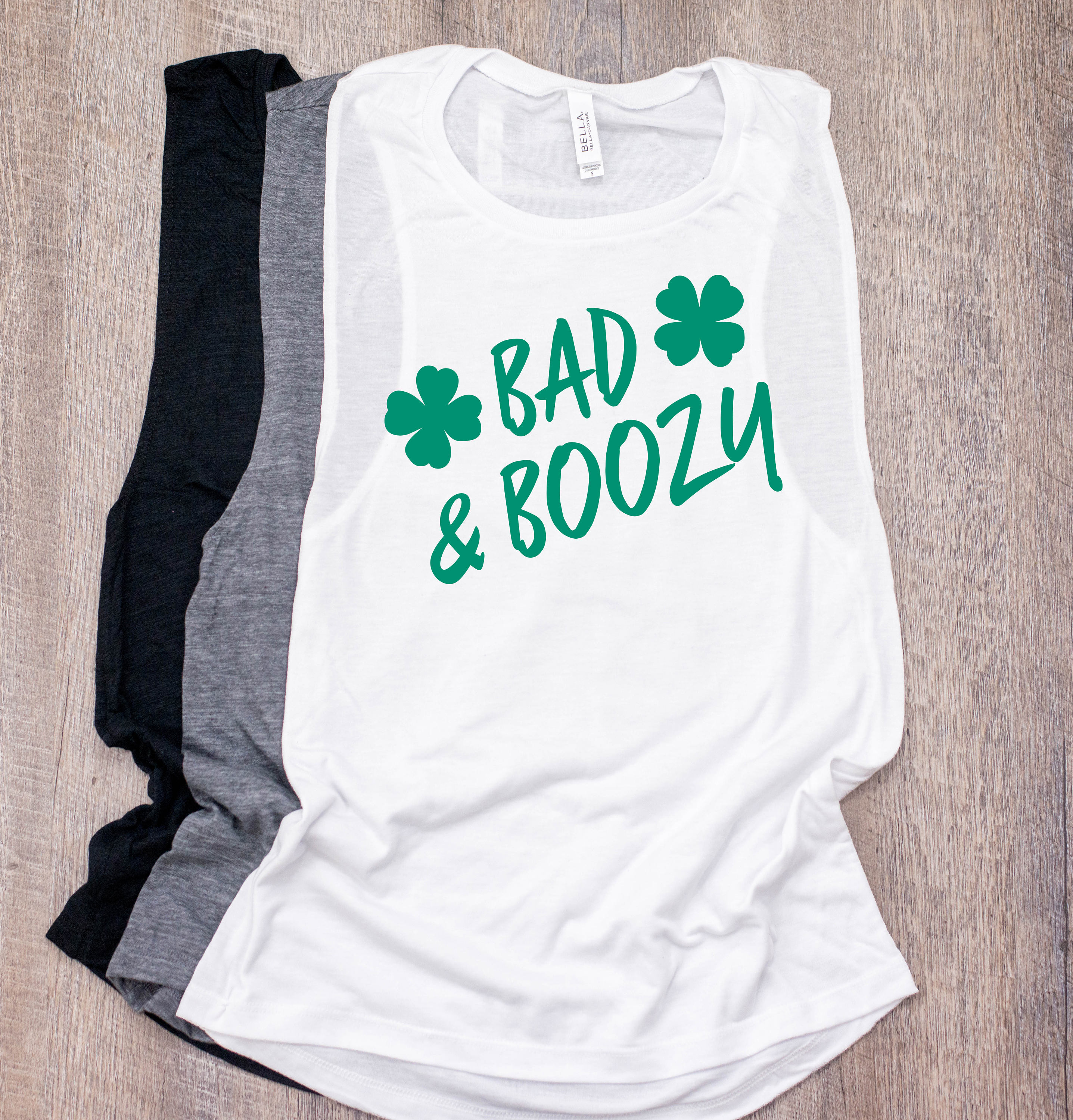 st Patricks Day Shirt Women Bad & Boozy Womens Muscle Tank Top, Saint Shirt, Pattys Free Shipping
