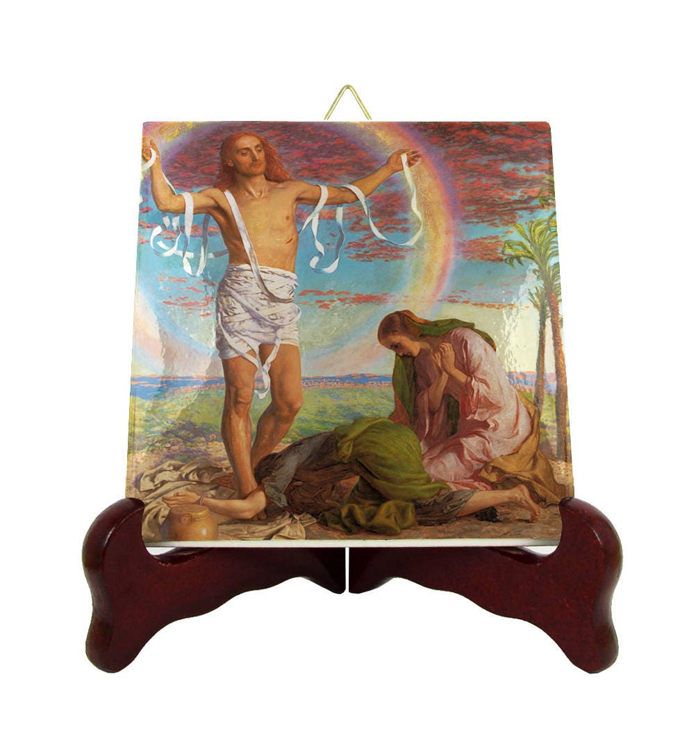 Religious Gifts - Christ & The Two Marys Devotional Icon On Tile William Holman Hunt Christian Art Sacred Religious
