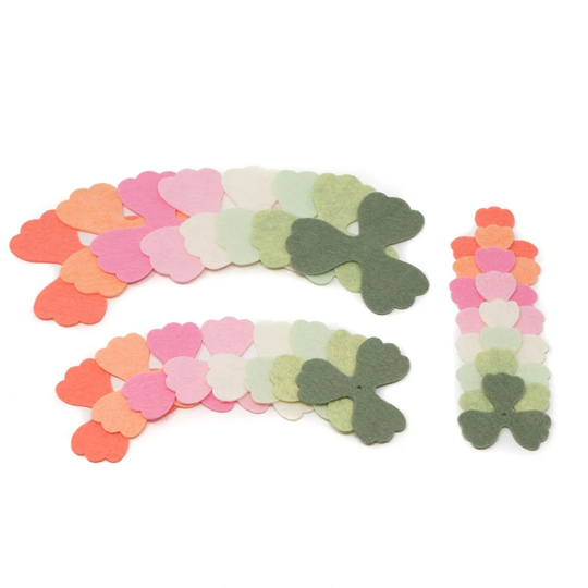 48 Pansy Wool Blend Felt Die Cut Applique Flowers - Sorbet Colors