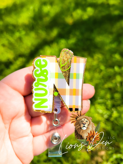 Fall Nurse Monogram Interchangeable Badge Reel