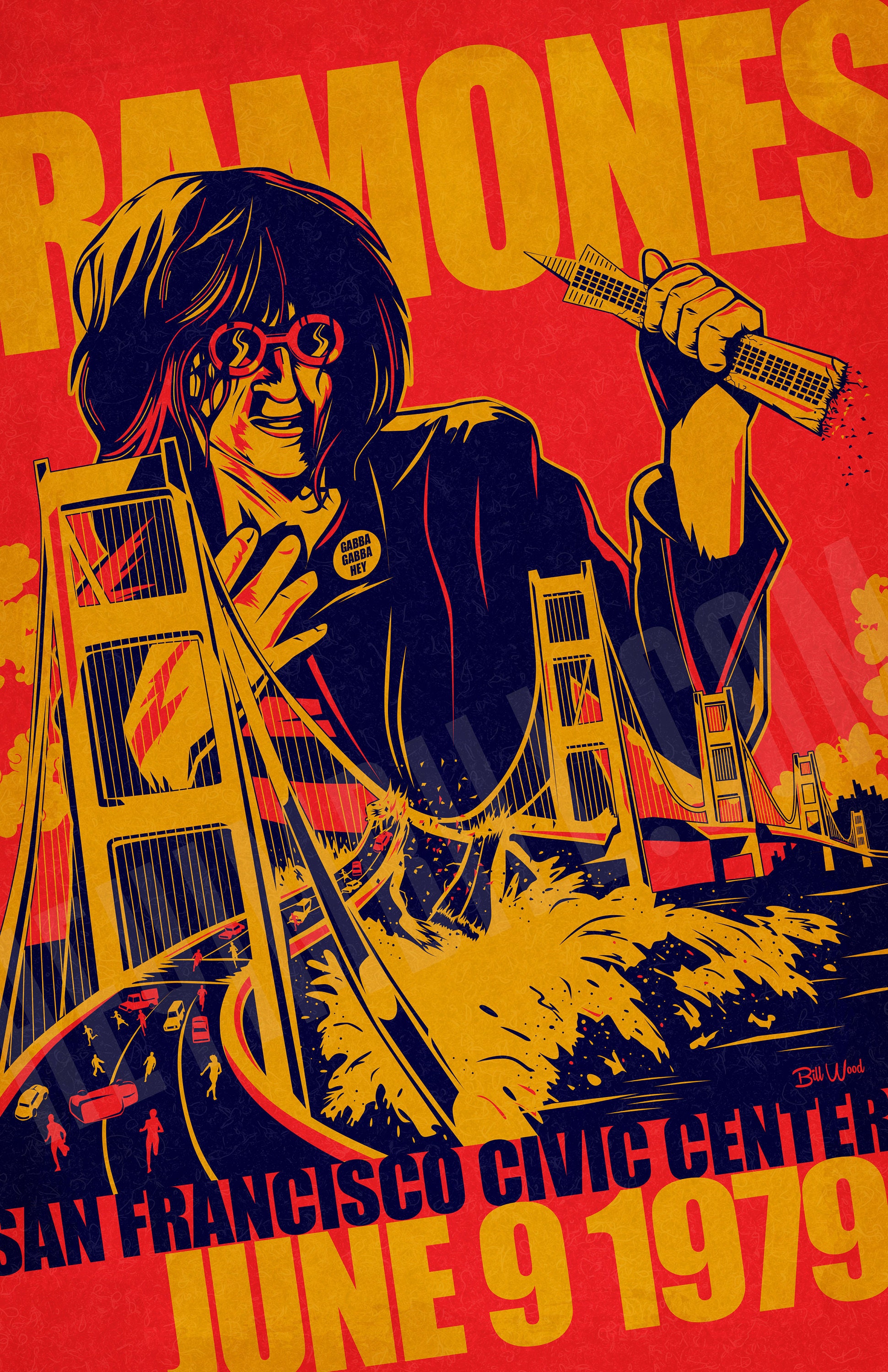 Ramones Golden Gate 11x17 Poster Print"