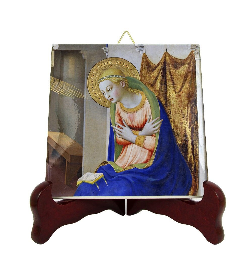 Blessed Virgin Annunciate By Beato Angelico - Religious Icon Made in Italy Devotional Art Catholic Gifts Mary Holy Gift