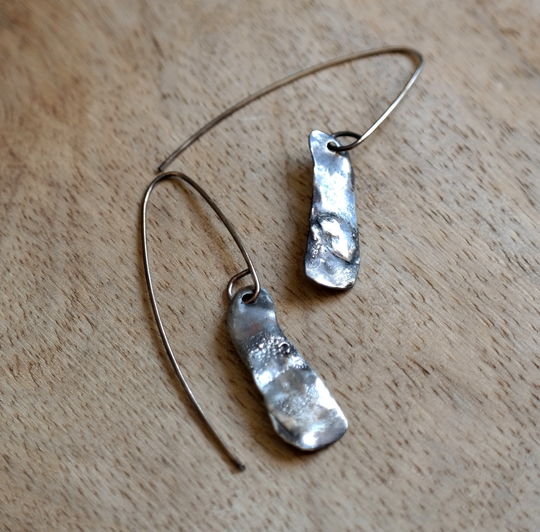 Silver Dangle Earrings, Sterling Silver, Unique Jewelry, Handmade Oxidized Artisan Jewelry