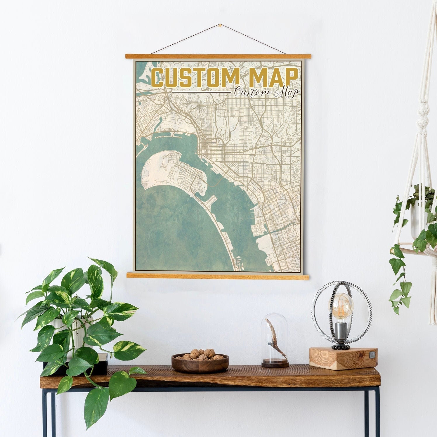 Custom Vintage City Street Map By Printed Marketplace